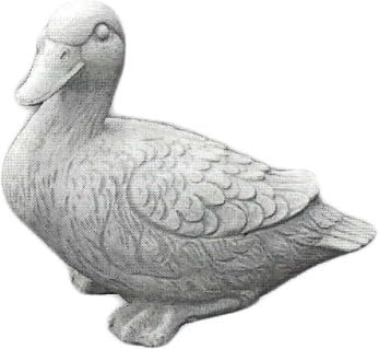 FABRIQ Figura decorativa in pietra artificiale, anatra, animali, grigio, pietra artificiale, resistente al gelo, semplice, stile massiccio, L: 15 cm, larghezza: 13,5 cm, altezza: 18 cm, peso: 3 kg