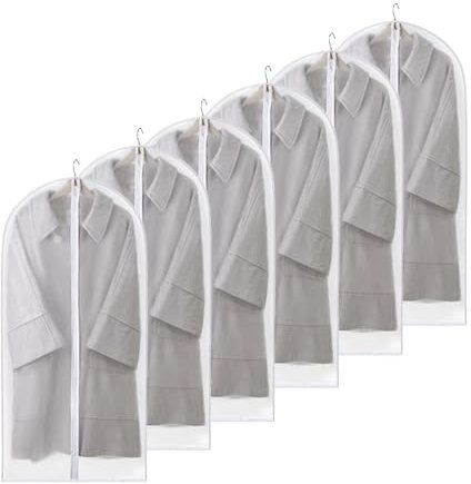 SVUPUE Kleidersack Anzug Lange, 6 Stück Kleidersack Kleiderhüllen Lang, zur Aufbewahrung von Hemden, Röcken und Anzügen, 60 x 120 cm