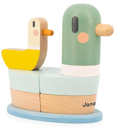 Janod - Sweet Cocoon Stackable Duck - 7x FSC Wood Stackable Pieces - Early-Learning Game - Develops Fine Motor Skills - 12 Months +, J04059