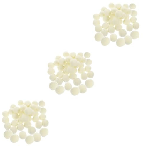 NUOBESTY 150 Stk Hochelastischer Haarball Pom Weihnachtsschmuck Kopfbedeckung Bommel Hüte Diy Flauschige Bälle Bommel Nähen Fälschung Mütze Bälle Geburt Weiß Künstlich Polyester Zubehör