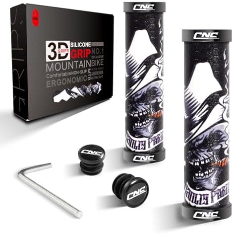CNCLOL Fahrradgriffe MTB, Lenkergriffe 22mm Silikon, Doppel Lock‑On für BMX