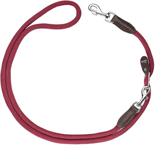 HUNTER Vario-Hundeleine Freestyle, Farbe: Bordeaux, stufenlos verstellbare Länge, Robustes & griffiges Tau, wetterfest & pflegeleicht, perfekt für Alltag & Training, Größe: 10/200