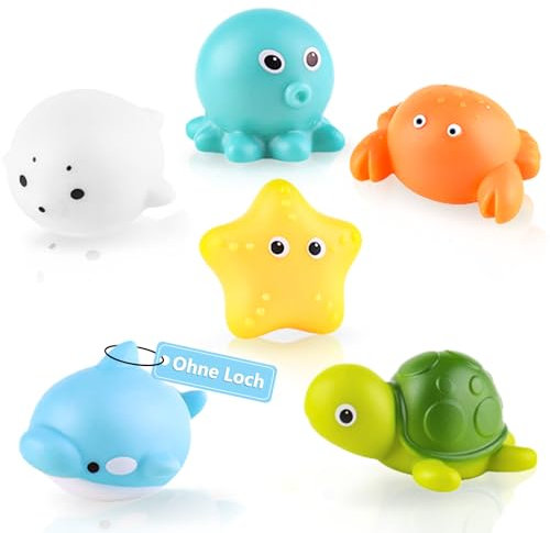 Ohne Loch-Baby Badespielzeug,6 Stück Schimmelfreies Badewannenspielzeug für Baby Kinder Ab 1 2 3 4 Jahr,wasserspielzeug Kinder,Badespielzeug, Badewanne Pool Spielzeug, Badewannenspielzeug für Jungen