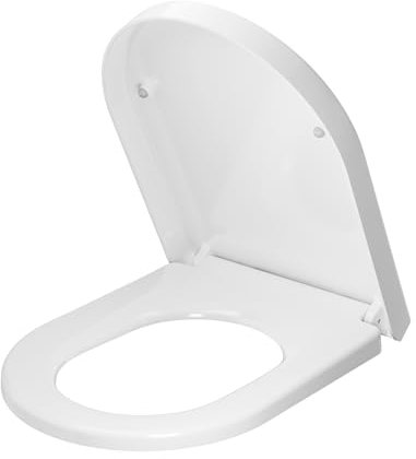 ANYCEE Abattant WC avec Frein de Chute, Cuvette Toilette Format Long D, Lunette WC avec Fonction Quick-Release, Nettoyage Facile, Siège WC à Charnières Réglables, Version Plastique, Blanc