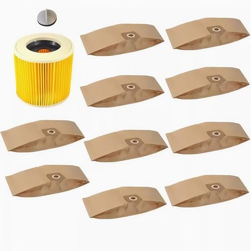 FTGADRYF Bolsa De Filtro De Papel Premium For Aspiradoras, Compatible con Karcher NT20, NT25, NT30, MV1, MV3 Y WD3.