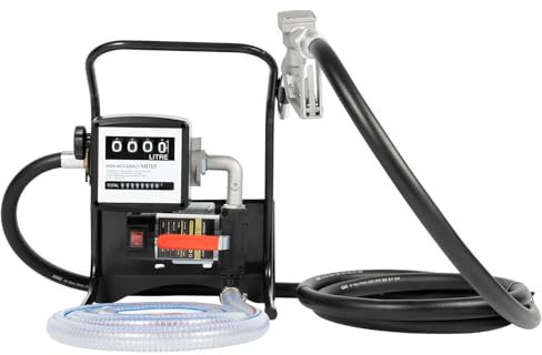 Heizöl- und Dieselpumpe 200W 220V Dieselpumpe 45L/min Kraftstoffpumpe selbstansaugend Pumpe mit automatischer Pistole Umfüllpumpe für PKW Tankwagen