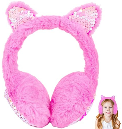 SZJFYMQ Cache-Oreille avec Oreille de Chat, Cache-oreilles en Peluche pliable, Chauffe-oreilles Hiver Chaud Couvre-Oreilles Earmuffs, Jolis Couvre-Oreille pour Hiver Activités de Plein Air