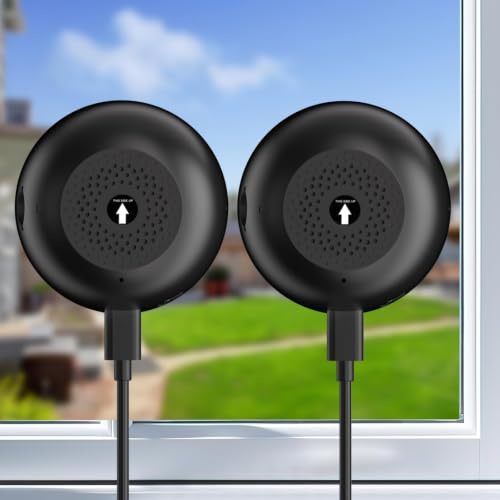 volmees 2K Window Camera, 5G & 2.4GHz WiFi Indoor Dome Camera for Home Security w/Full Color Night Vision, Real-Time Alerts, Human/Motion Detection, Alexa, 24/7 Recording, Easy Install,Black,Short-2P