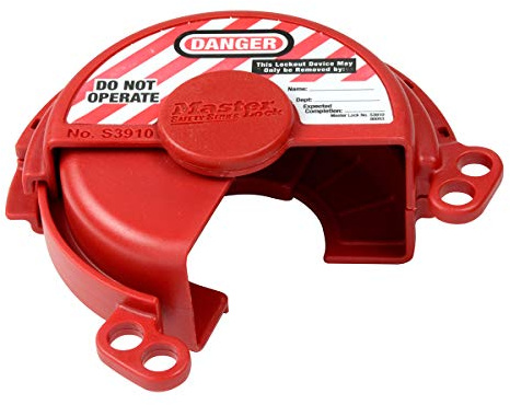 Master Lock S3910 Lockout Tagout Pressurized Gas Valve Lockout, Red, 11.2 cm x 9.4 cm x 3.0 cm