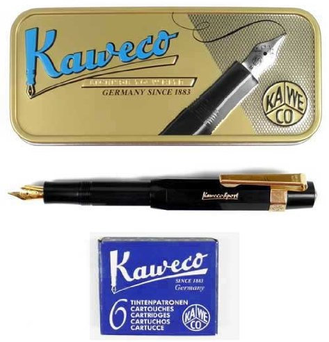 Kaweco Sport Classic Fountainpen black M (medium) set incl. cartidges, clip and giftbox