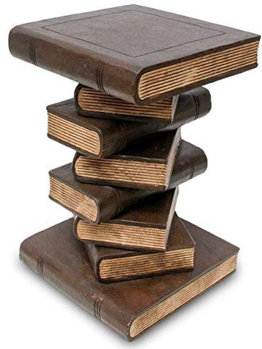 Oriental Galerie Bücherhocker Nachttisch Beistelltisch Hocker Buch Stapel Podest Deko 51 cm Holz Dunkelbraun Creme Inkl. Südostasien Bildband als PDF Datei