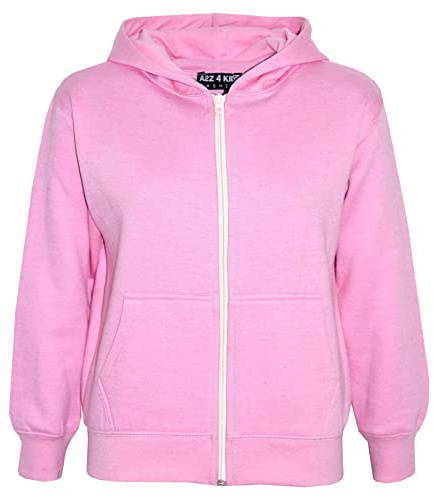 A2Z 4 Kids Plain Full Zip Hoodie for Girls & Boys Long Sleeve School Sweatshirt Jacket Ages 5–13 Years