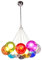 Kairry Kronleuchter Pendel Leuchter Hängeleuchte Pendelleuchte Farbige Bubble Ball Lampe Glas Esszimmerlampe Für Mehrflammige Leuchten Buntglas Höhenverstellbare 100CM (Color : 10 Head)