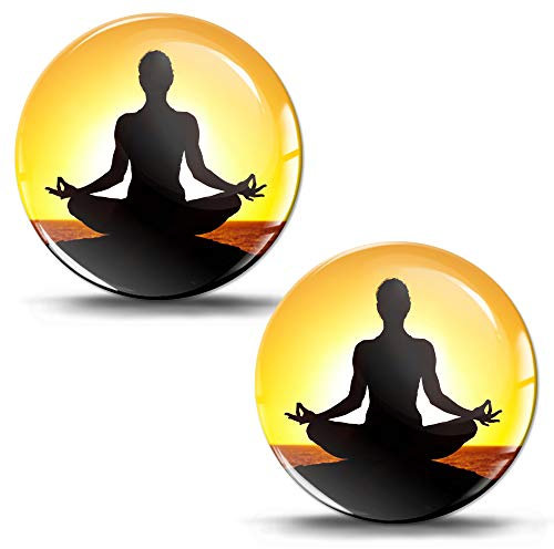 SkinoEu 2 x 3D Gel Silikon Aufkleber Yoga Meditation Sport Zen Lotus Stickers Auto Motorrad Fahrrad Telefon Laptop KS 5 Z*