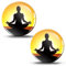 SkinoEu 2 x 3D Gel Silikon Aufkleber Yoga Meditation Sport Zen Lotus Stickers Auto Motorrad Fahrrad Telefon Laptop KS 5 Z*