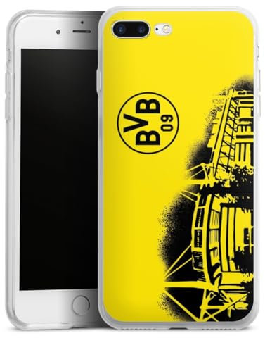 Silikon Hülle kompatibel mit Apple iPhone 7 Plus Case transparent Handyhülle Borussia Dortmund Stadion BVB