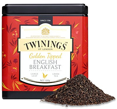 Twinings Golden Tipped English Breakfast Loose Leaf Black Tea, 100 g