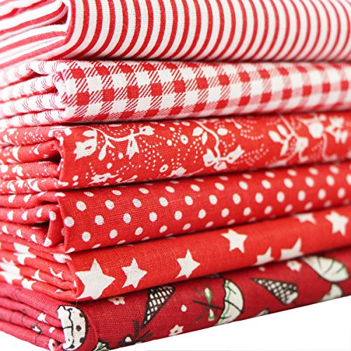 6 Stück Baumwolle Stoffen Patchwork Nähen DIY Kreative Ideen Gedruckt Baumwollgewebe Stoffpaket 50cm * 50cm Baumwolltuch (ART-4, 50 x 50 cm)