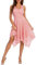 Meetjen Robe de Mariée Simple pour Mariée 2025 Col en V Cocktail Asymétrique Fantaisie Robes de Soirée Pêche M