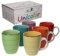 MamboCat 6-TLG. Kaffeebecher-Set Uni bunt Tee-Tasse groß Kaffee-Pott Trink-Becher Kakao-Milch rund 320 ml Geschirr Tafel-Zubehör Frühstück-Buffet