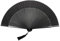 1SourceTek Silk Hand Held Folding Fans 14 inches (38cm) Women Hand Held Folding Fans With a Fabric Sleeve Protection - Chinese Retro Style (Black)