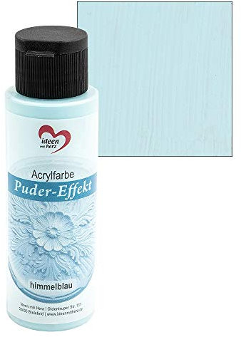 Ideen mit Herz Pintura acrílica en polvo, 70 ml, efecto envejecido, alta pigmentación, a base de agua (azul cielo)