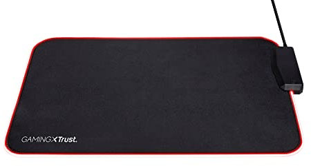 Trust Gaming GXT 765 Glide-Flex RGB Flessibile Tappetino Illuminato per Mouse & Hub USB, 4 Porte, 350x250 mm, LED, Cavo a Treccia da 1,2 m - Nero