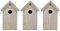 mgc24 Nistkasten - wetterfester Vogelnistkasten aus Holz, Vogelhaus für heimische Wildvögel, 15,5 x 14 x 25 cm, grau, 3 Stück