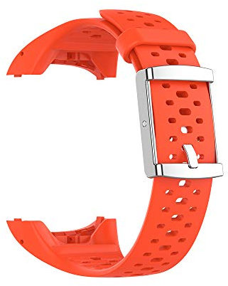 KINOEHOO Ersatzarmband kompatibel mit Polar M400 M430 Edelstahl Armband Weiche Silikon Uhrenarmbänder.(Orange)