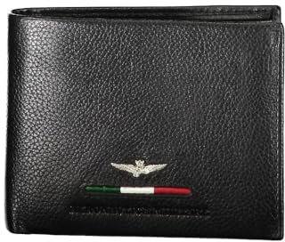 Aeronautica Militaire Portefeuille homme en cuir véritable avec porte-monnaie et porte-documents