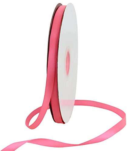 TONIFUL Satinband Dunkelrosa 10mm, 91 Meters Dekoration Geschenkband Fein Schleifenband, Stoffband für Hochzeit, Taufe und Geburtstag Geschenke Der Valentinstag Verpackung von Geschenken
