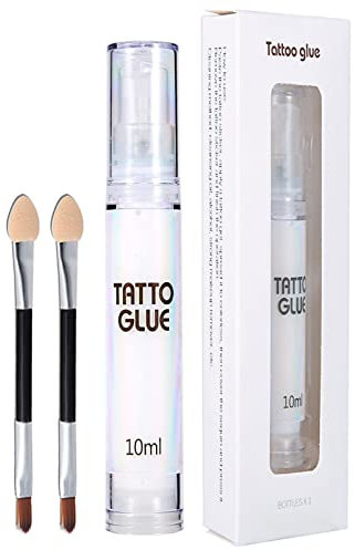 Keptfeet Colla per Tatuaggi temporanei con Glitter,Colla cosmetica Adesiva in Polvere con Glitter - Gel Glitter per Corpo, Trucco cosmetico per Corpo Adesivo con Colla Glitterata