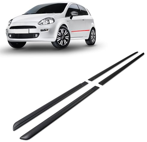 CHROMEMASTER | Modanature Laterali | Compatibile con Fiat Grande Punto 5 Porte Hatchback 2005-2011 | Plastica Le Modanature Laterali Proteggono la Vernice Della Portiera Dell'auto da Graffi e Danni