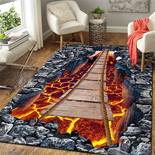 RUGMRZ Teppiche Wohnzimmer 3D visuelle Illusion Wohnzimmer kreatives Schlafzimmer Teppich Anti rutsch Bedroom Carpet Anti rutsch teppich100X160cm