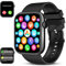 Deunis X7 Smartwatch 1,96 Zoll für Damen Herren mit Telefonfunktion und Benachrichtigungen, kompatibel mit Android und iOS, Schlafmonitor, Schrittzähler, Fitness Tracker (Schwarz)