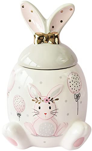 PATKAW Kaninchenglas Aus Keramik Katze Keksdose Behälter Für Ostergeschenkboxen Dosendeckel Für Katzenfutter Hase Süßigkeitenschale Luftdichte Keksdose Keksbehälter Tee Schmuck Hundekekse