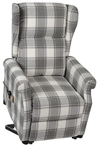 Bussandri Exclusive - Massagesessel mit AufstehBussandri Exclusive - lfe Weiß und Grau Stoff