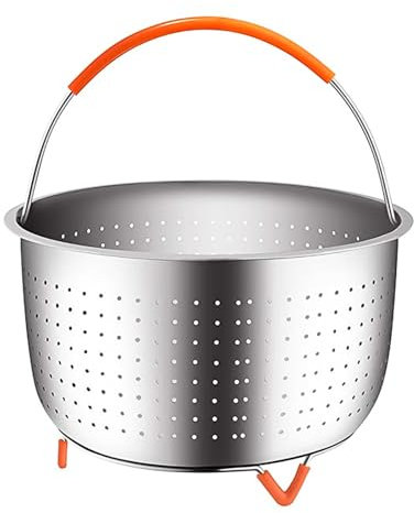 mumisuto Steamer Basket for Instant Pot, Vegetable Steamer Basket for 6/8 Quart Pressure Cooker, Stainless Steel Steamer Basket Insert with Silicone Handle for Steaming Vegetables Corn Eggs