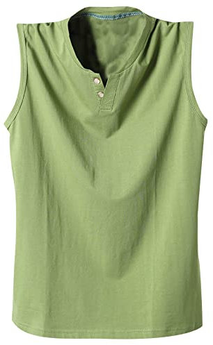 Herren Tagless Workout Gym Muskel Athletic Running Wandern Active Tank Top Ärmellos T-Shirts Baumwolle T-Shirts für Männer, grün, 6XL