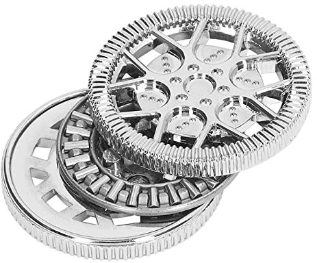Luqeeg Metall ADHS Haptische Münze, Hohles Nabenmuster, Magnet-Fingerspielzeug, Tragbares Büro, Angst, Haptische Münze, Schreibtischspielzeug, Handspinner für Erwachsene und Kinder (Silber)