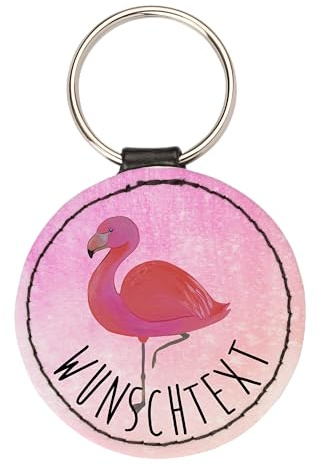Mr. & Mrs. Panda Schlüsselanhänger Personalisierbar Flamingo Classic - Personalisierte Geschenke, Stolz, Geschwister, zum Selbstgestalten, Geschenkidee personalisiert, Spruch, Prächtig, Ich, Geschenk