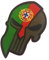Uijokdef Aufnäher mit Totenkopf- und Portugal-Flagge, zum Aufbügeln oder Aufnähen, bestickt, taktisch, Militär, National, Portugal, 1 Stück