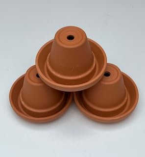 Small Terracotta Flowerpot Ashtray (8cm diameter pot) Saucer(11cm Diameter [F8/S11] (Pack of 3)