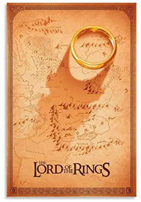 Karte von Mittelerde, Herr der Ringe, Poster, Kunstwerk, Bild, Poster, Wandkunst, Gemälde, Leinwand, Dekoration, Heimposter, 20 x 30 cm
