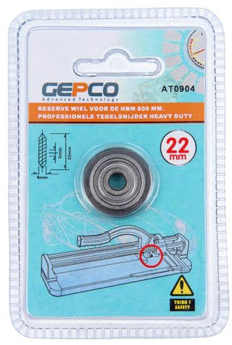 GEPCO Schneidrad 22mm 22 mmTR TS TF Schneider für Fliesenschneider Fliesen Maschine 22x6x5mm Fliesenschneidmaschine kompatibel mit AT1200 1000 1200 mm