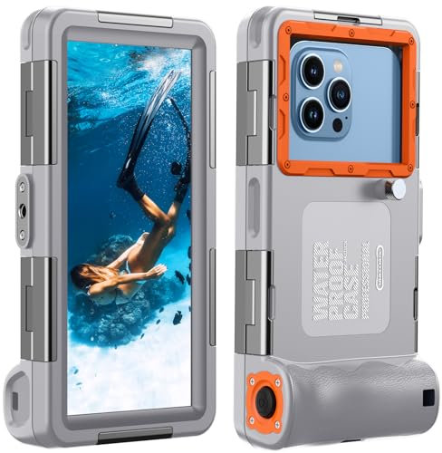 Lanhiem Diving Waterproof Phone Case, [Upgrade&Universal] Underwater for Photo Video Outdoor Swimming Snorkeling Surfing for iPhone Galaxy Huawei Series Smartphones (Gray)