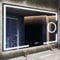 STARLEAD Badspiegel-mit-Beleuchtung 100x70cm, Badezimmerspiegel mit 5X Vergrößerungsspiegel-mit-Licht, 3 Lichtfarben, Einstellbare Helligkeit, Entfoggen, IP44 LED-Spiegel-Bad, HD Hartglas
