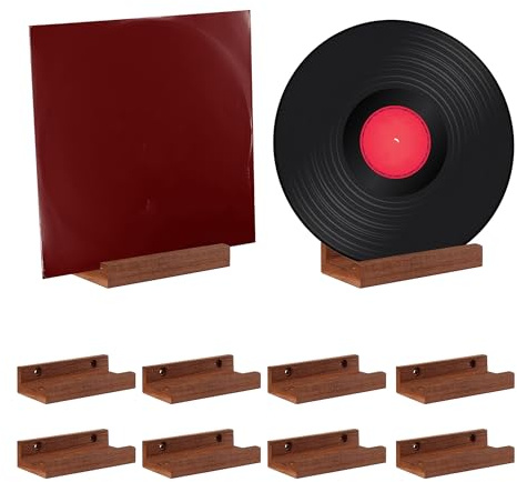 KEJJNYER 10 x Wandhalterungen für Holzschallplatten | 10,2 cm Holz Wandhalterung Buchhalter Vinyl Album Halter Schwebende Regale Dekorative