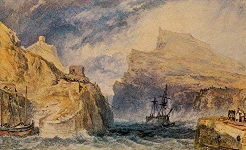 Toperfect Gemälde auf Leinwand, 7 berühmte Ölgemälde, Boscastle Cornwall Romantische Turner-Landschaft Schiff -04, €50-2000 Handgemalt von Lehrern der Kunstakademien