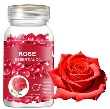 Hair Vitamin Serum Capsule -Hair Treatment Serum -Hair Moisturizing Essence Formula,with Vitamins A C E Vitamin B5,Argan Argan Macadamia Avocado Oils,Repair Damaged Hair (B-Rose)